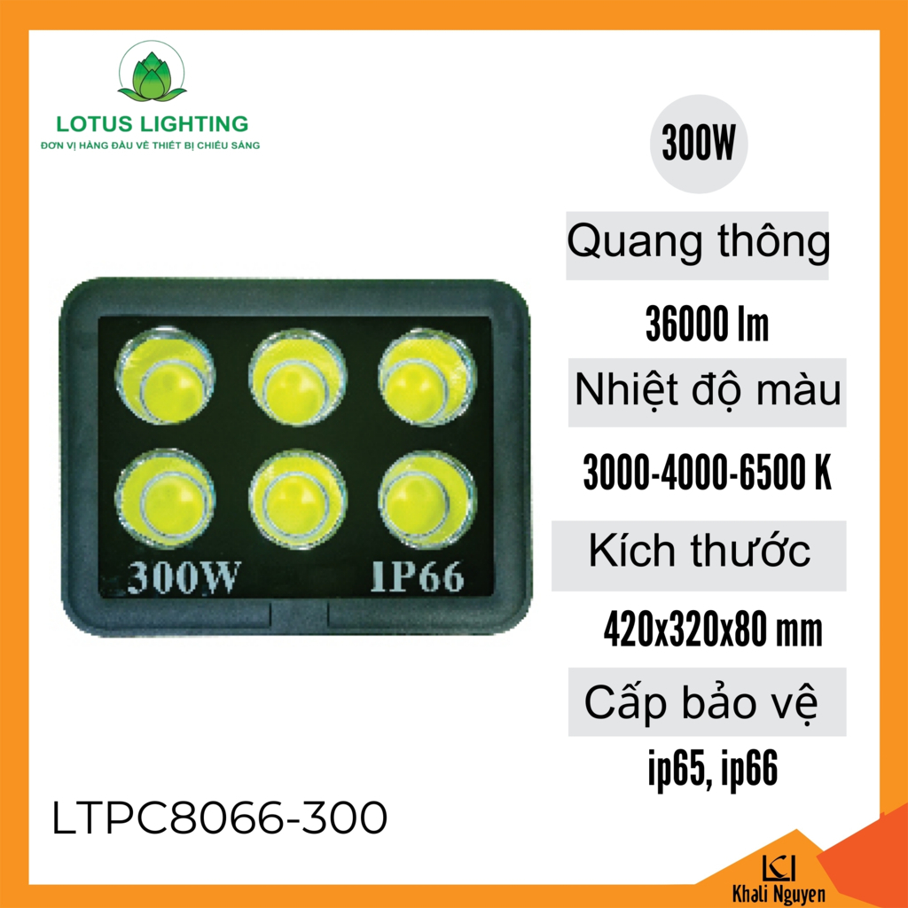 Đèn pha 8066 300W Lotus Lighting LTPC8066-300