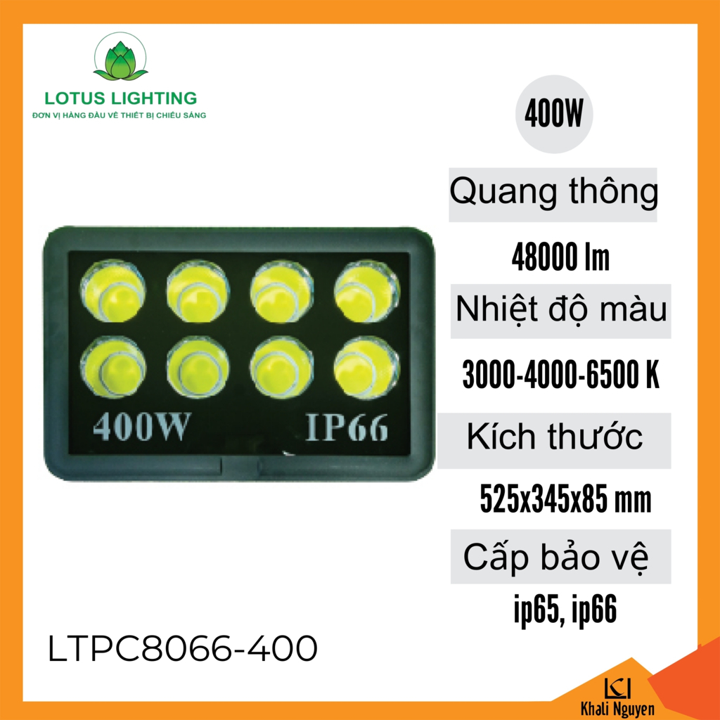 Đèn pha 8066 400W Lotus Lighting LTPC8066-400