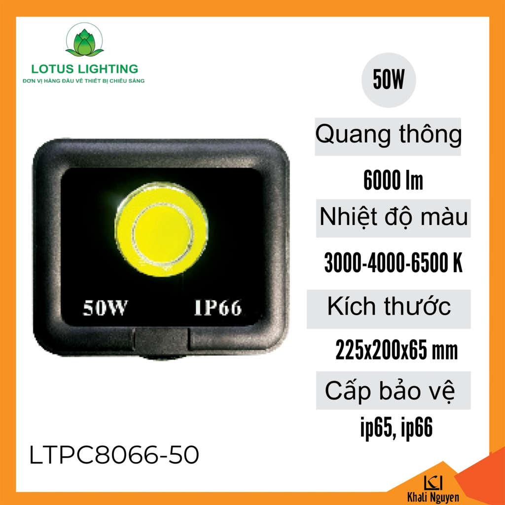 Đèn pha 8066 50W Lotus Lighting LTPC8066-50