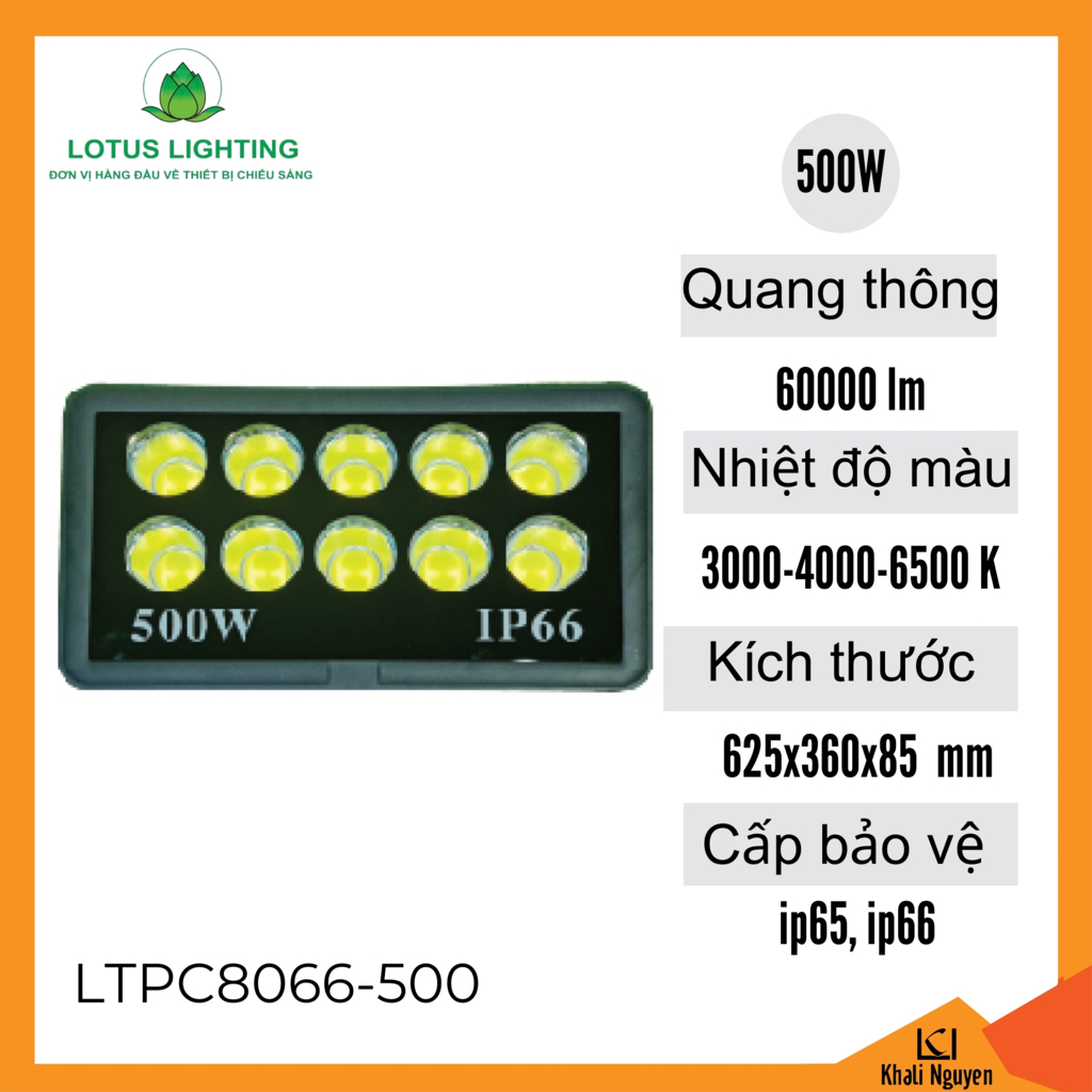 Đèn pha 8066 500W Lotus Lighting LTPC8066-500