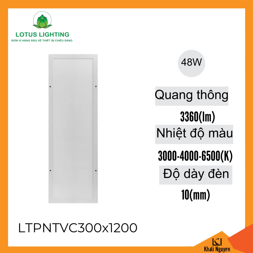 Đèn led panel vát cạnh 300*1200 48W Lotus Lighting LTPNTVC300x1200