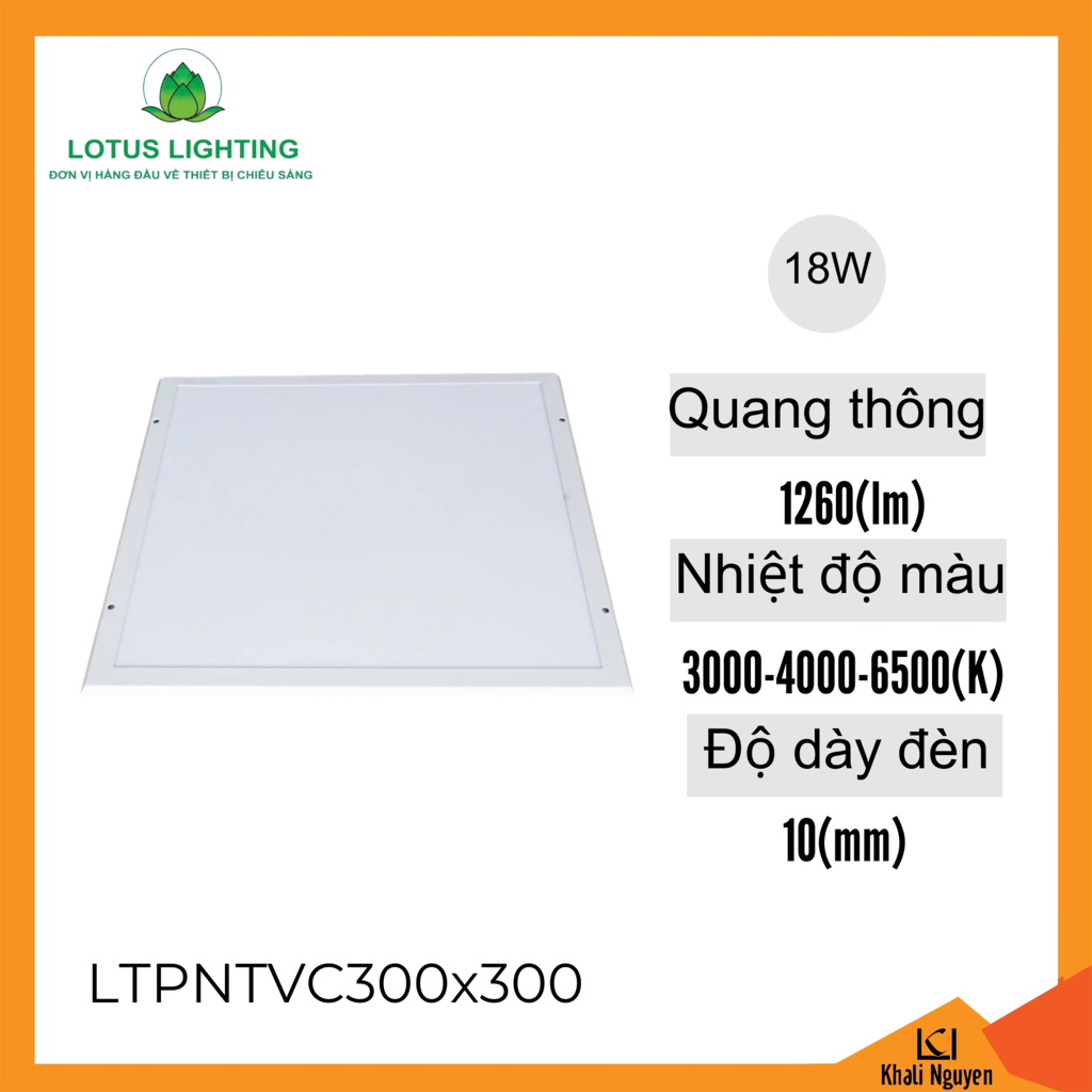 Đèn panel vát cạnh 300*300 18W Lotus Lighting LTPNTVC300x300