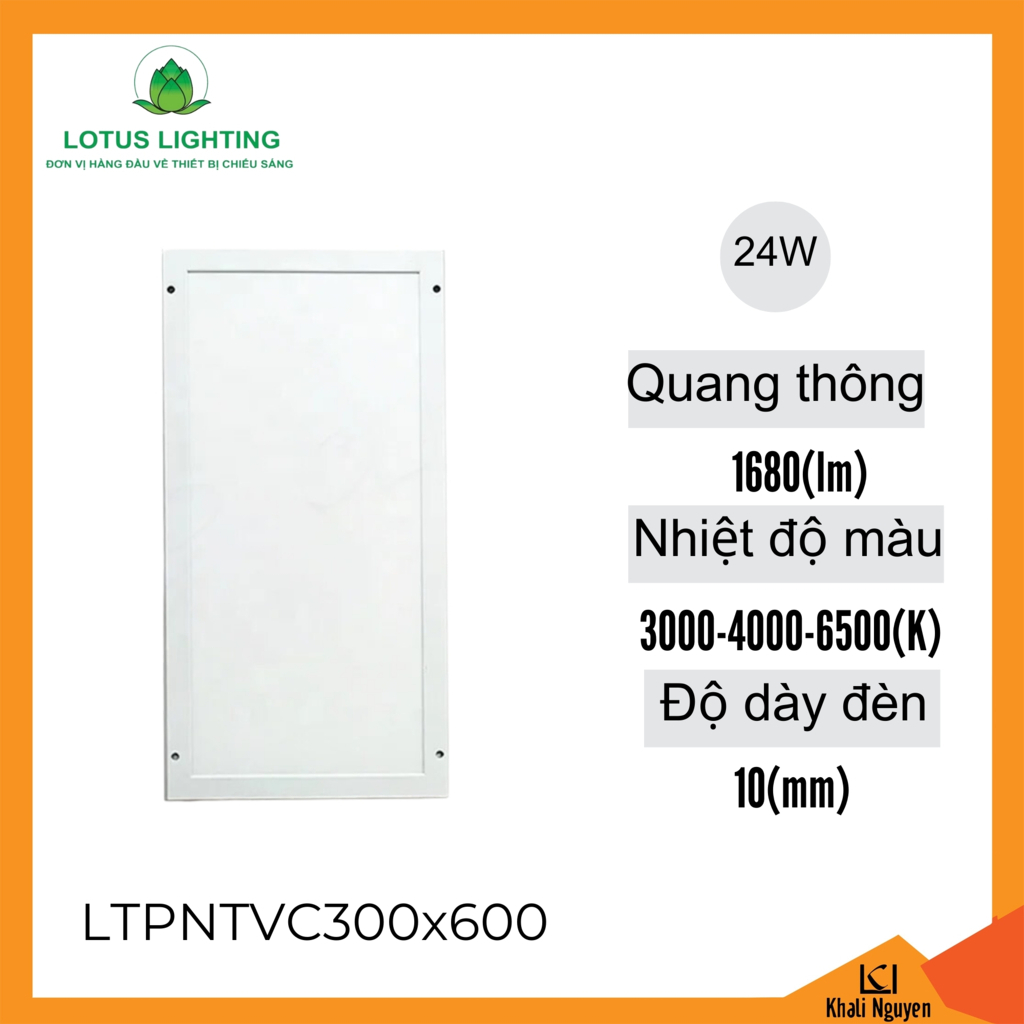 Đèn led panel vát cạnh 300*600 24W Lotus Lighting LTPNTVC300x600