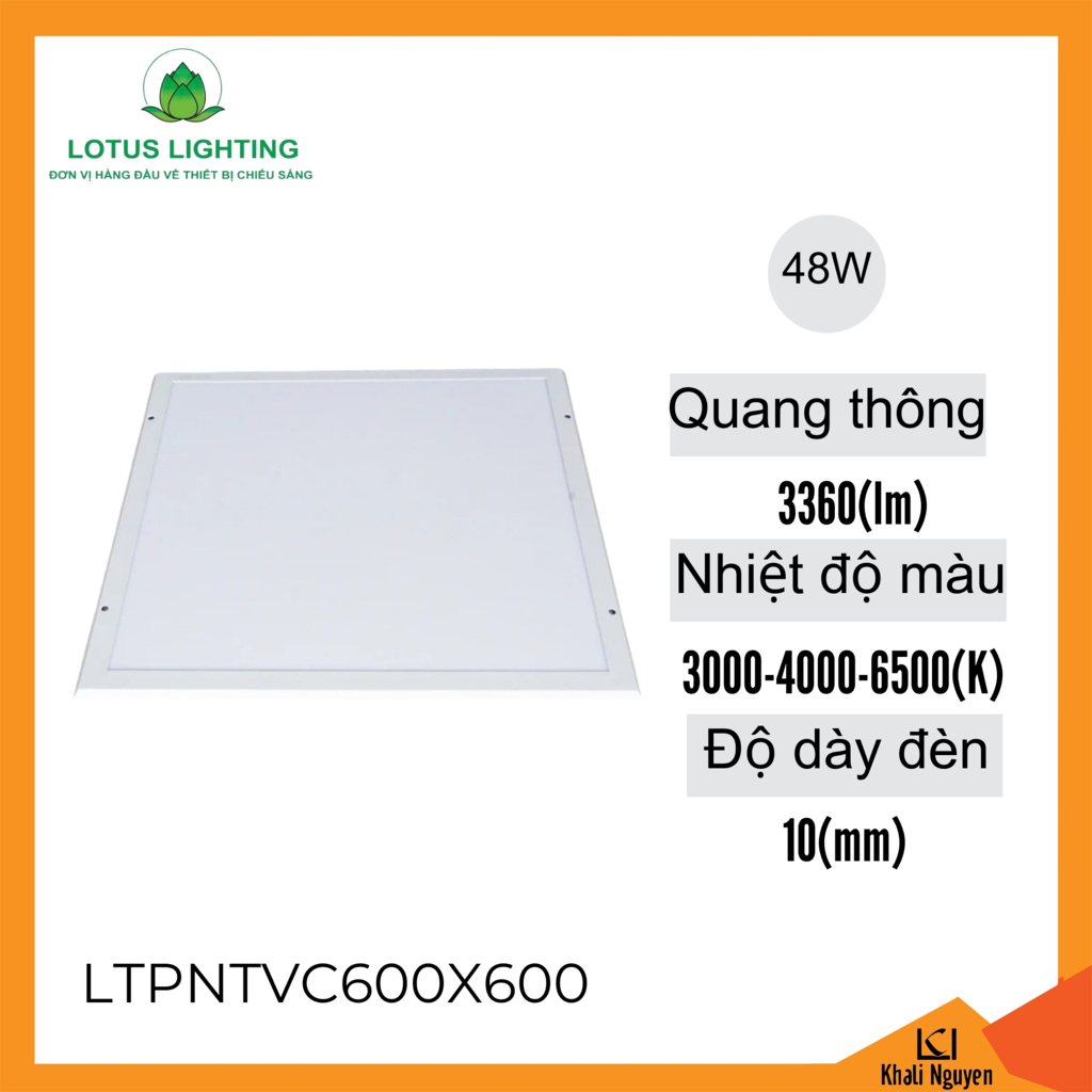 Đèn led panel vát cạnh 600*600 48W Lotus Lighting LTPNTVC600x600