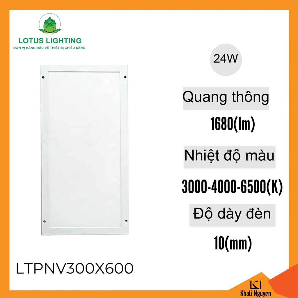 Đèn panel vát cạnh 300*600 24W Lotus Lighting LTPNV300X600