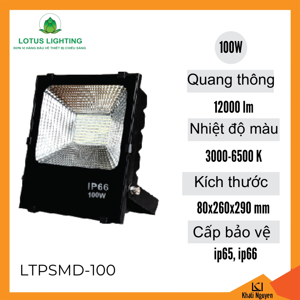 Đèn pha SMD 100W Lotus Lighting LTPSMD-100