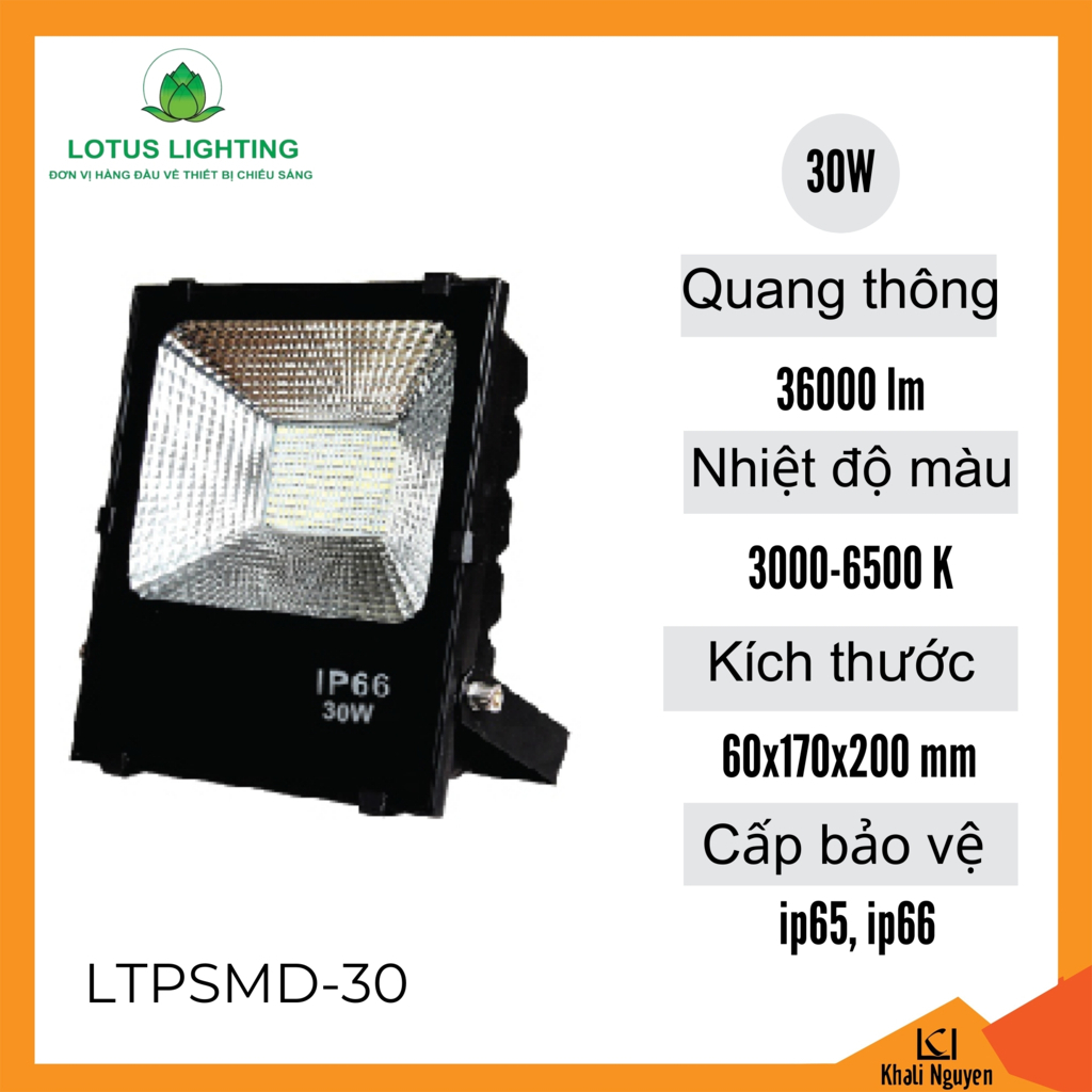 Đèn pha SMD 30W Lotus Lighting LTPSMD-30