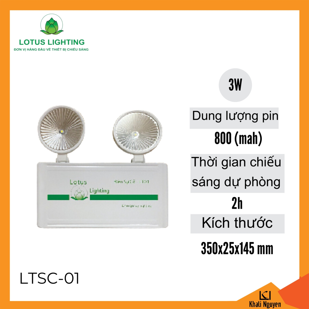 Đèn báo sự cố 3W Lotus Lighting LTSC-01