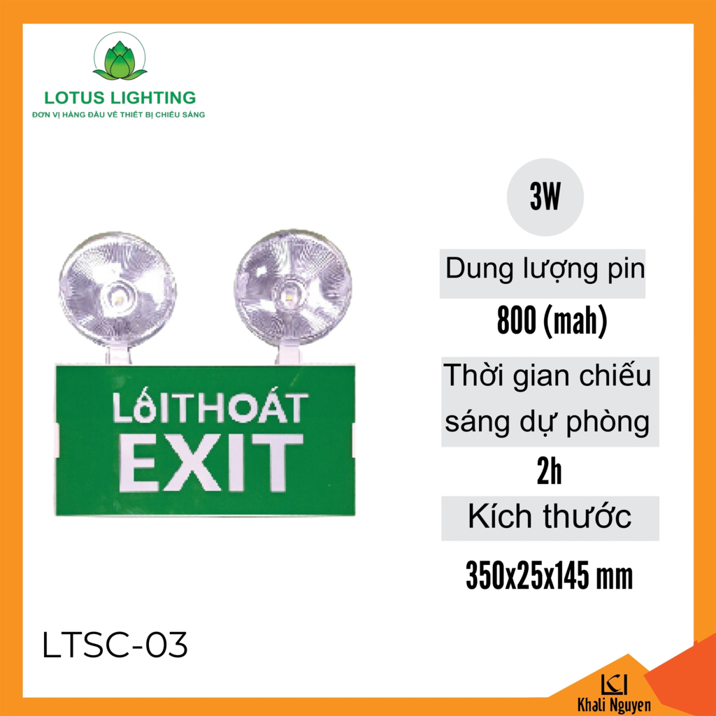 Đèn báo sự cố 3W Lotus Lighting LTSC-03