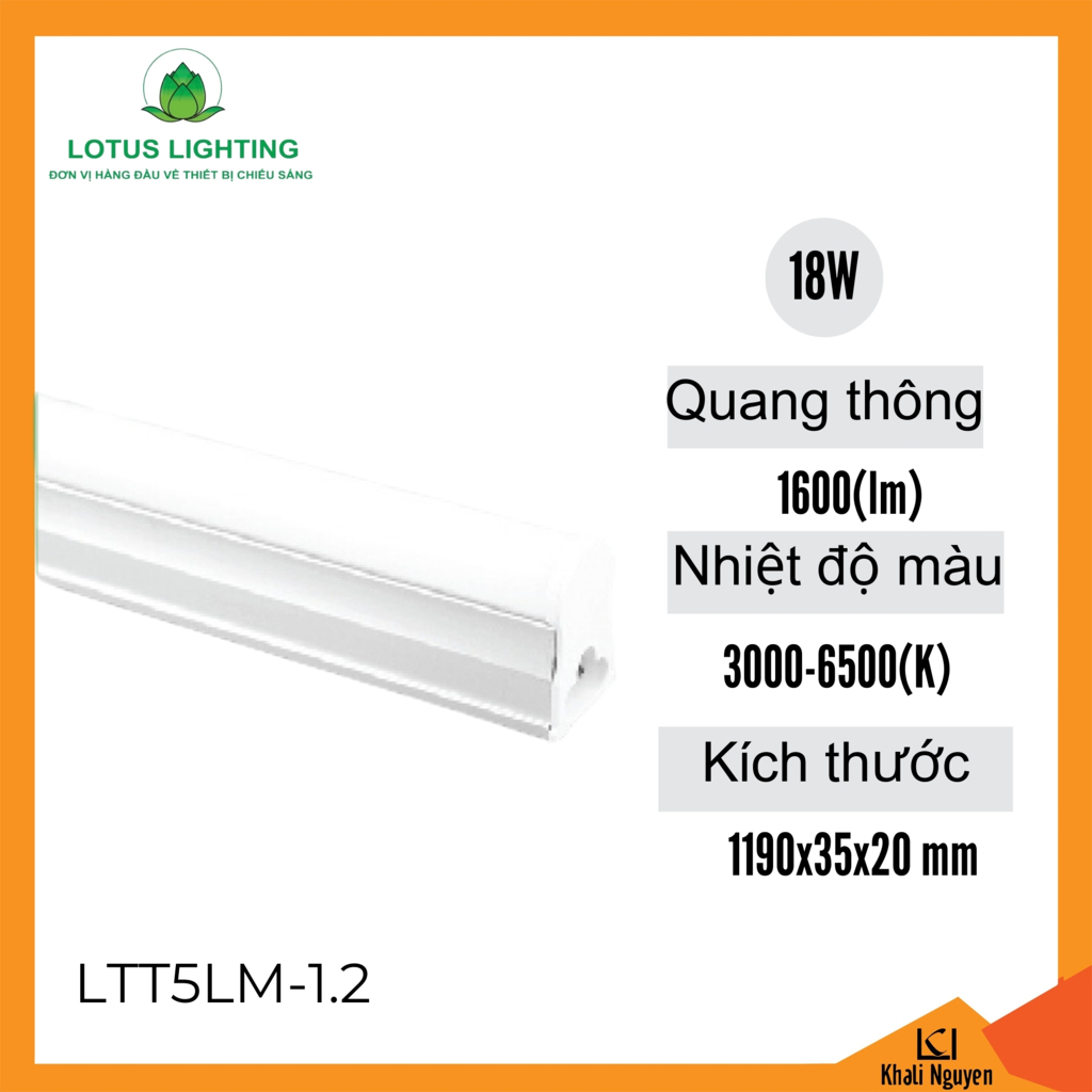 Đèn tuýp led T5 liền máng Lotus Lighting LTT5LM-1.2