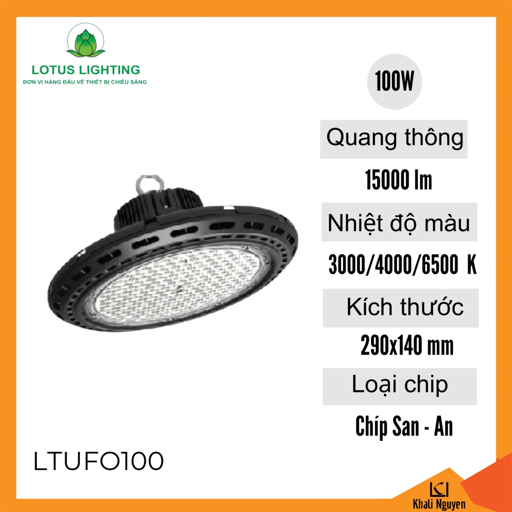 Đèn xưởng UFO 100W Lotus Lighting LTUFO100