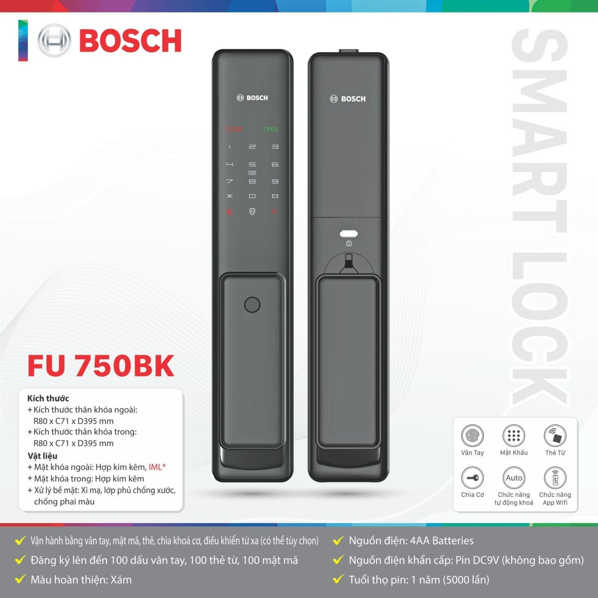 Khóa Điện Tử Bosch FU 750BK