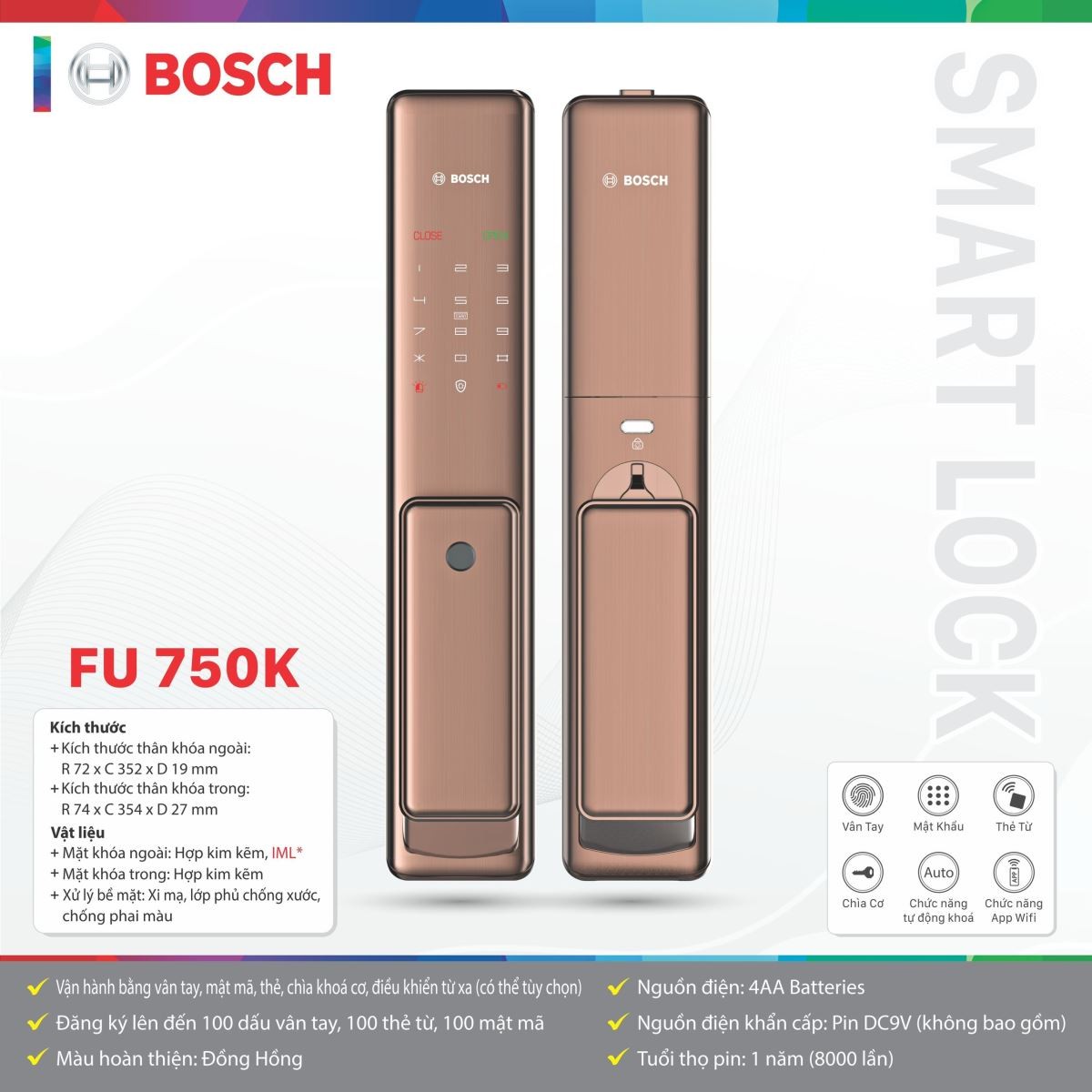 Khóa Điện Tử Bosch FU 750K