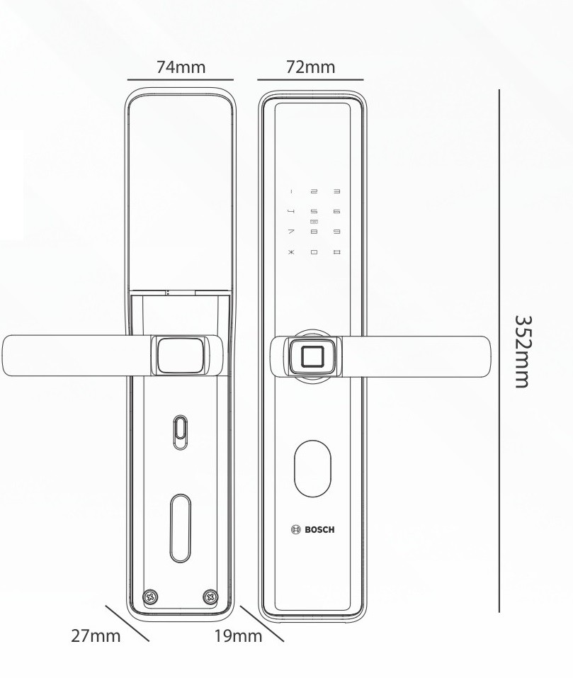 Bản Vẽ Khóa Cửa Thông Minh Bosch ID 30BKB (APP)