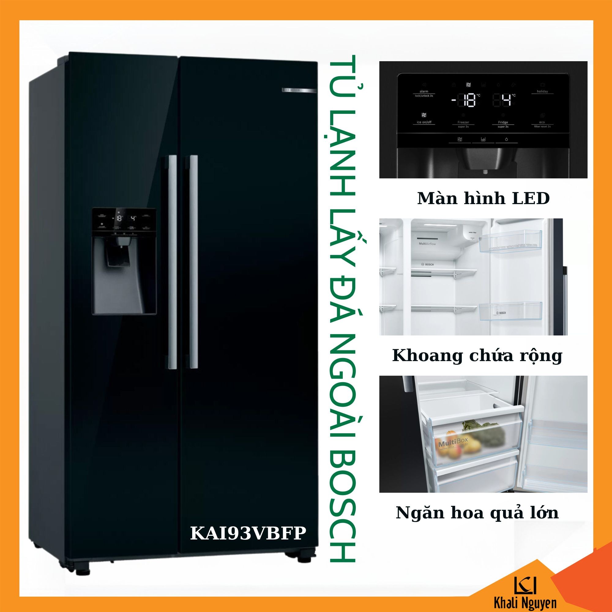 Tủ Lạnh 2 Cánh Bosch KAI93VBFP