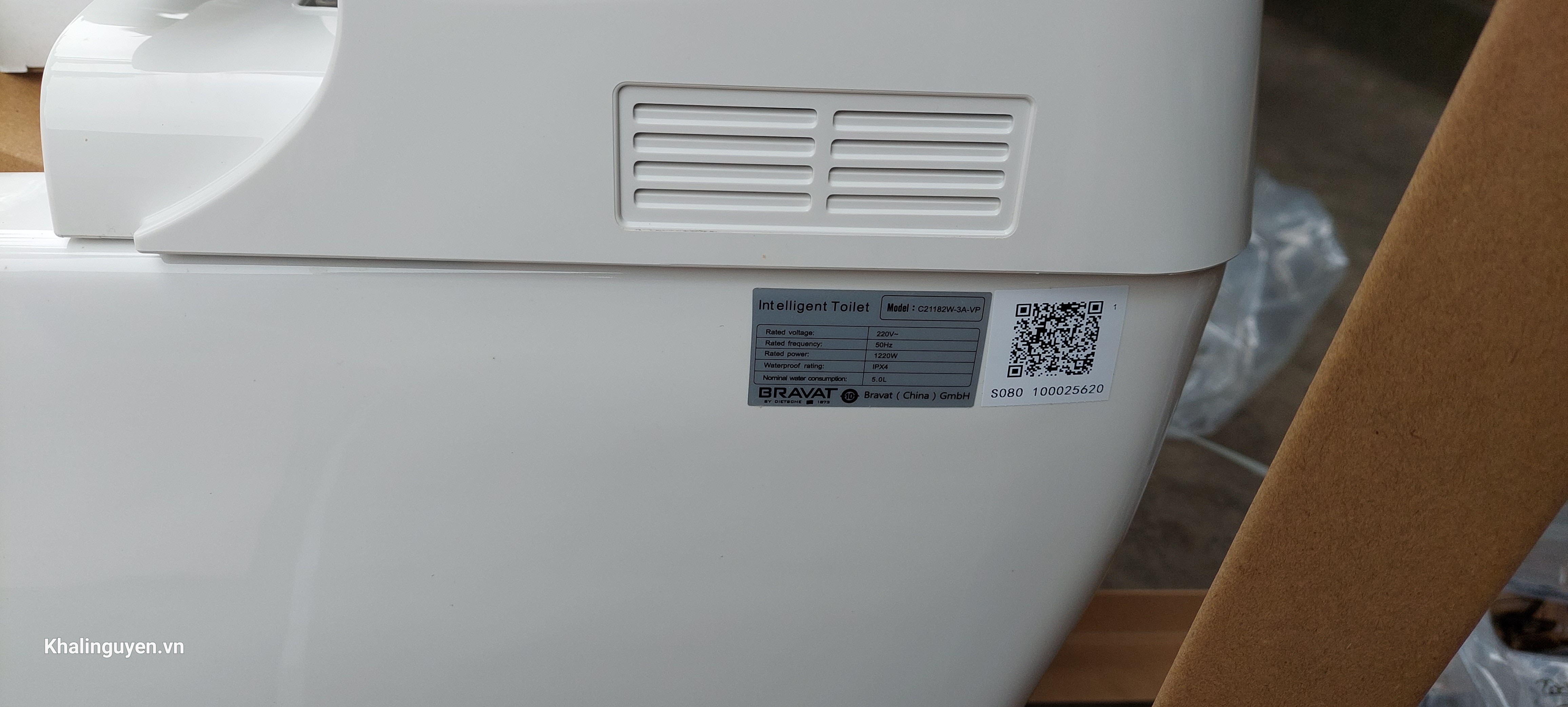 Hình ảnh thực tế bồn cầu Bravat C21182W-3A-VP - hình 3