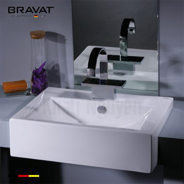 Chậu Rửa Lavabo Bravat C22108W-1A-ENG Bán Âm Bàn