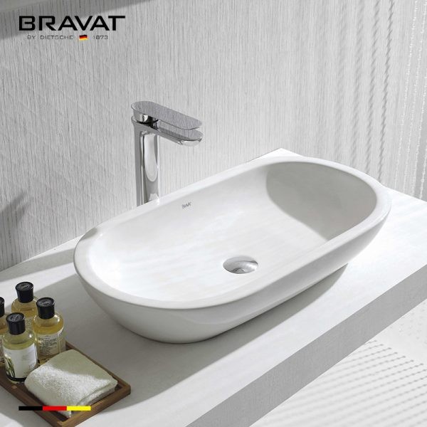 Chậu rửa lavabo Bravat C22185W-ENG đặt bàn