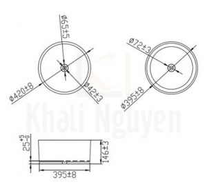 Bản Vẽ Chậu Rửa Lavabo Bravat C22284W-ENG Tròn Đặt Bàn