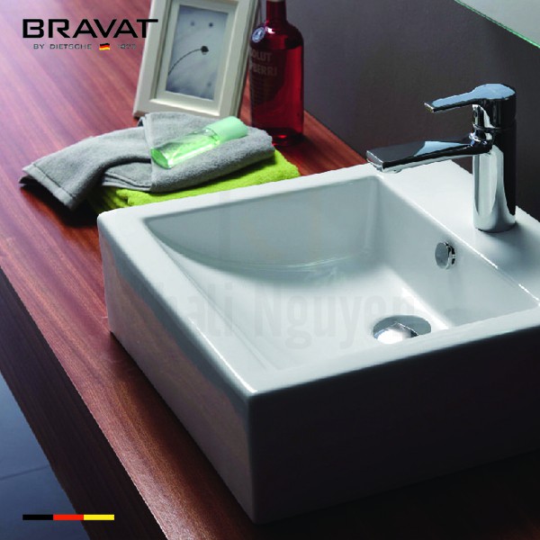 Chậu Rửa Lavabo Bravat C2296W-1-ENG Đặt Bàn