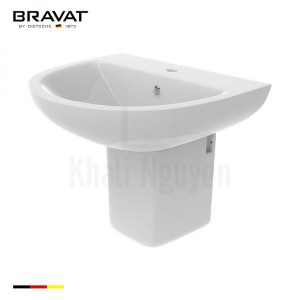 Chậu Rửa Lavabo Bravat CY04008W-A-ENG Treo Tường Chân Lửng