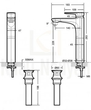 B?n V? Vòi Lavabo Bravat F1173218CP-ENG 1 L? Nóng L?nh