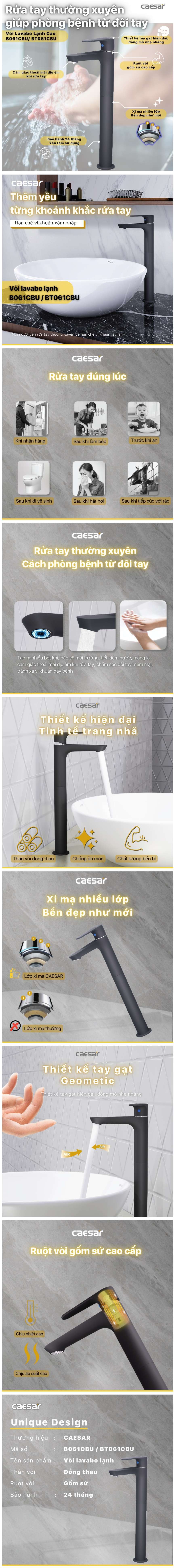 Thông tin vòi lavabo Caesar B061CBU
