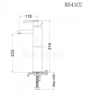 Bản Vẽ Vòi Chậu Lavabo CAESAR B541CU Nóng Lạnh 1 Lỗ