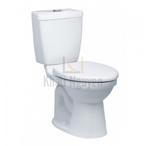 Bồn Cầu CAESAR CT1325 Thùng T1225 1 Nhấn Nắp Thường