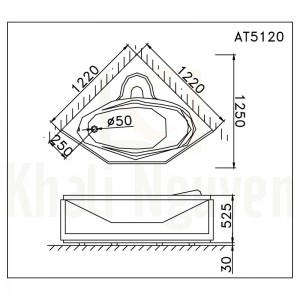 Bản vẽ kỹ thuật bồn tăm CAESAR AT5120