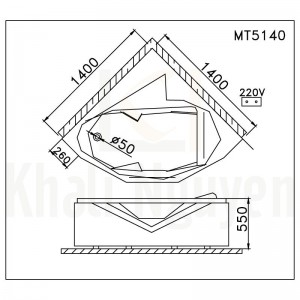 Bản vẽ kỹ thuật bồn tắm CAESAR MT5140