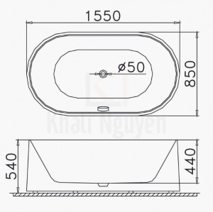 Bản vẽ kỹ thuật bồn tắm CAESAR AT6350