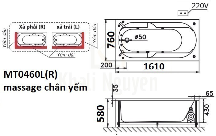 Bản vẽ kỹ thuật bồn tắm CAESAR MT0460L/R