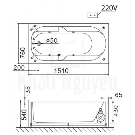 Bản vẽ kỹ thuật bồn tắm CAESAR MT0250