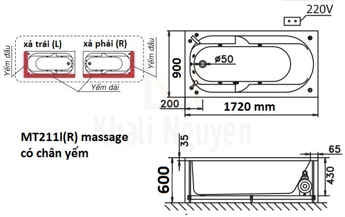 Bản vẽ kỹ thuật bồn tắm CAESAR MT211L/R