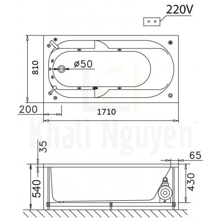 Bản vẽ kỹ thuật bồn tắm CAESAR MT0170L/R 