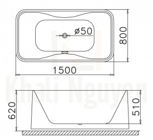 Bản vẽ kỹ thuật bồn tắm CAESAR AT0950