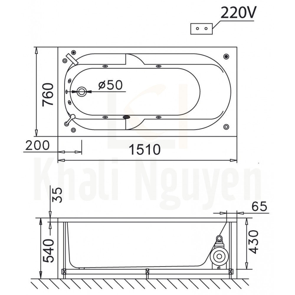 Bản vẽ kỹ thuật bồn tắm CAESAR AT0150L/R