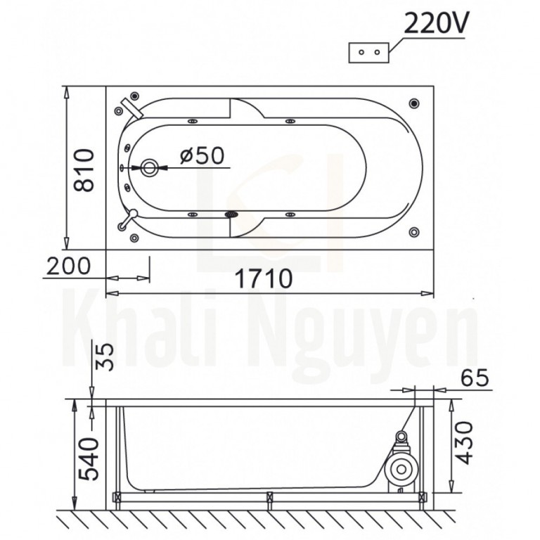 Bản vẽ kỹ thuật bồn tắm CAESAR AT0170L/R 