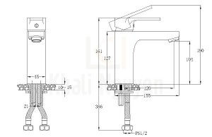 Bản Vẽ Vòi Lavabo Caesar BT570CU