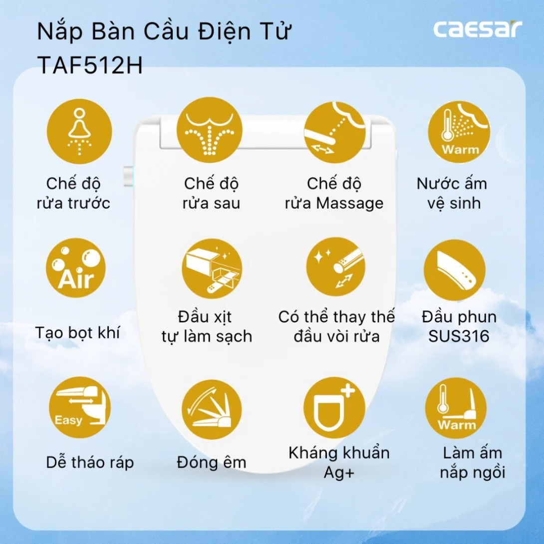 Tính năng nắp rửa điện tử Caesar TAF512H - 2