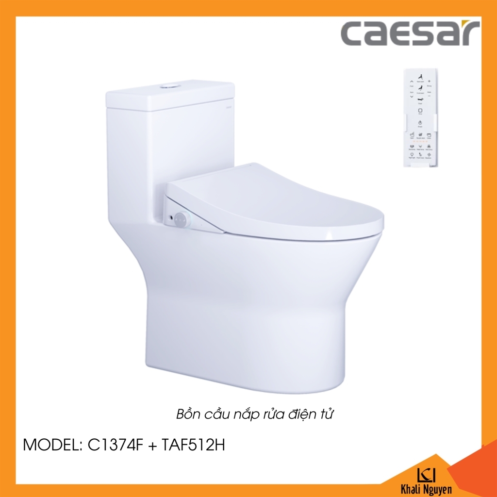 Bồn cầu nắp rửa điện tử Caesar C1374F+TAF512H