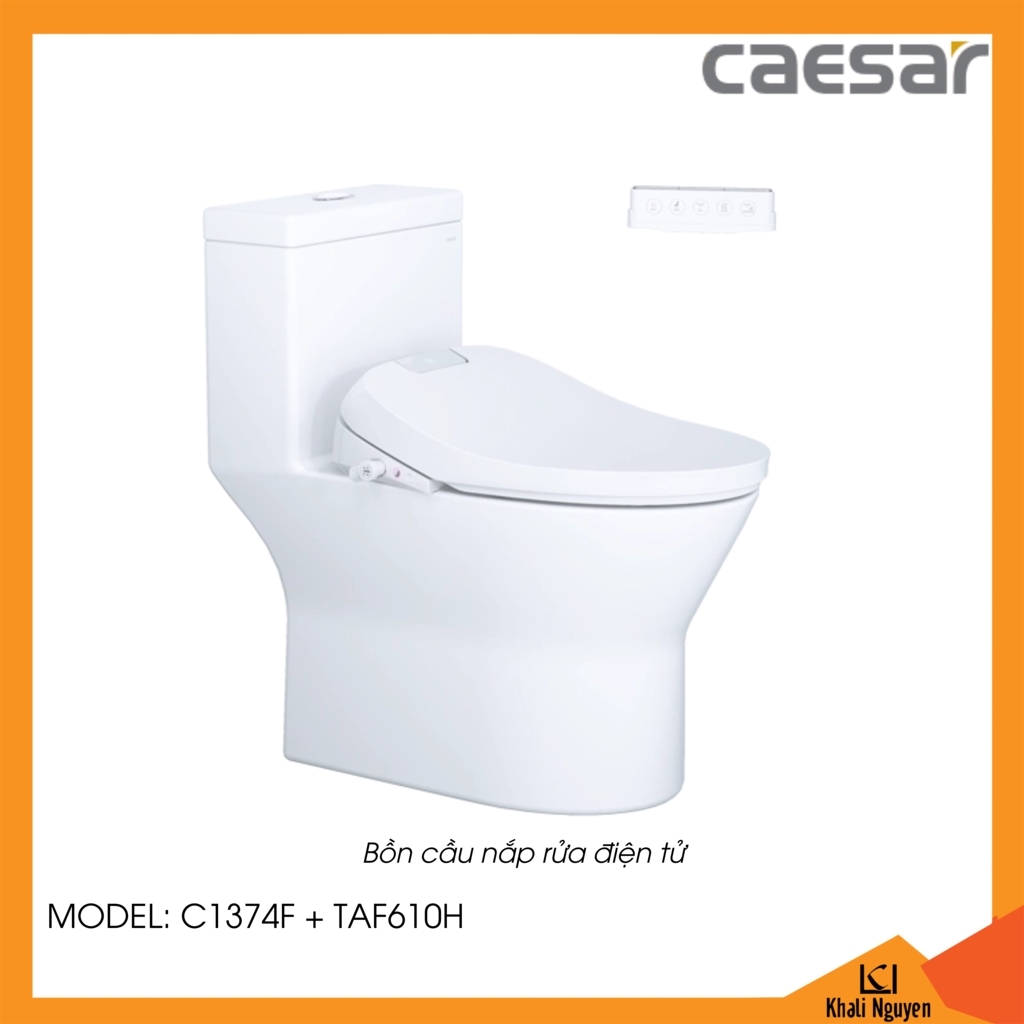 Bồn cầu nắp rửa điện tử Caesar C1374F+TAF610H