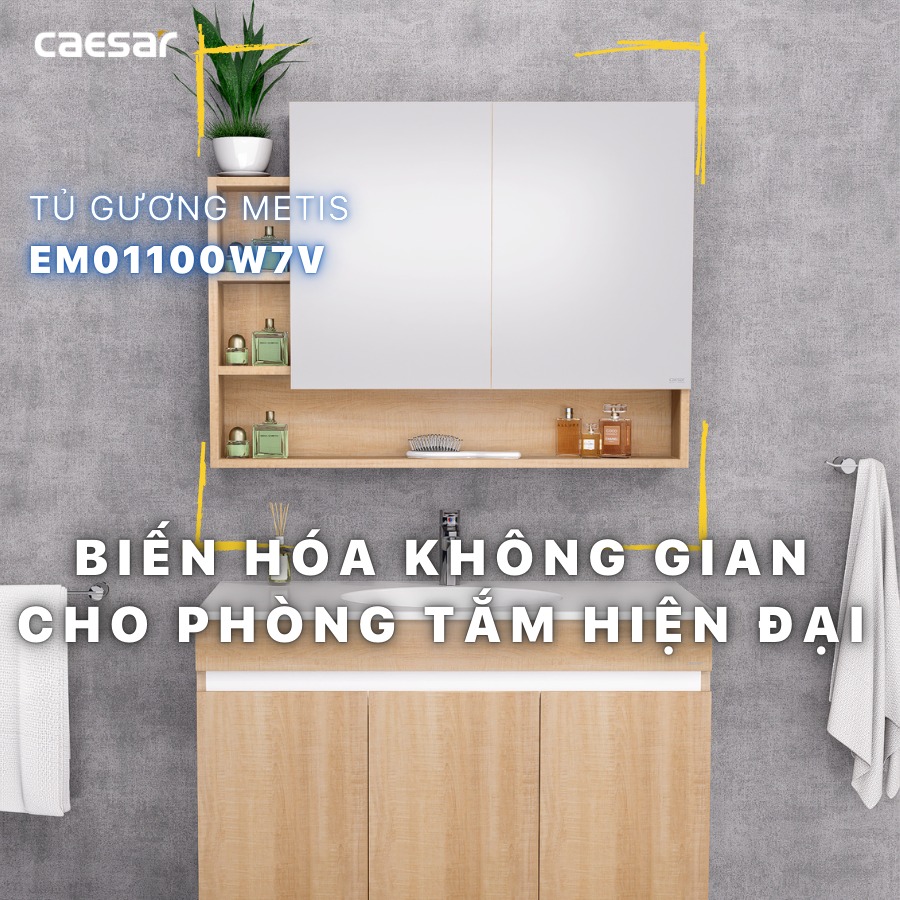 Tủ gương Caesar EM01100W7V - 2