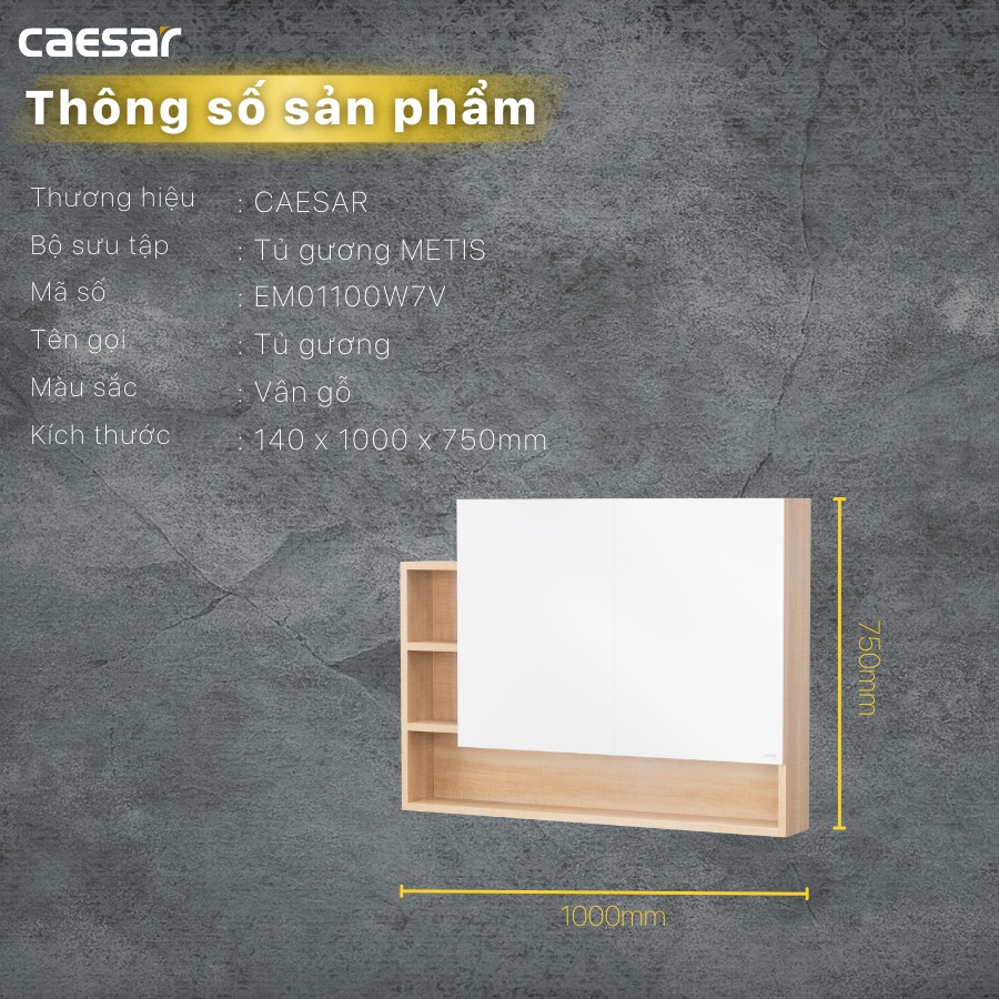Tủ gương Caesar EM01100W7V - 4