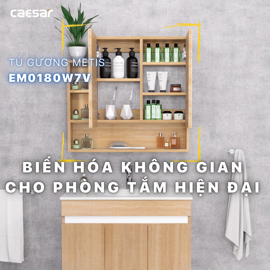 Tủ gương Caesar EM0180W7V - hình 2