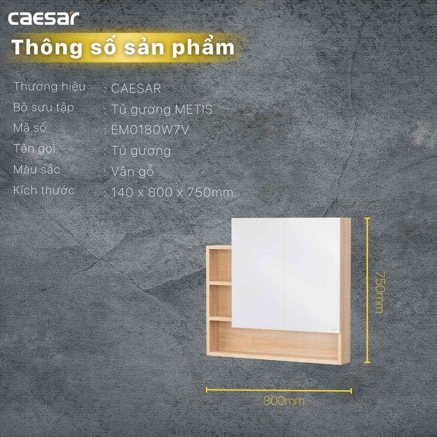 Tủ gương Caesar EM0180W7V - hình 4