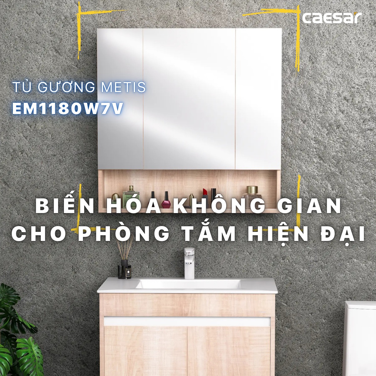 Tủ gương Caesar EM1180W7V - hình 2