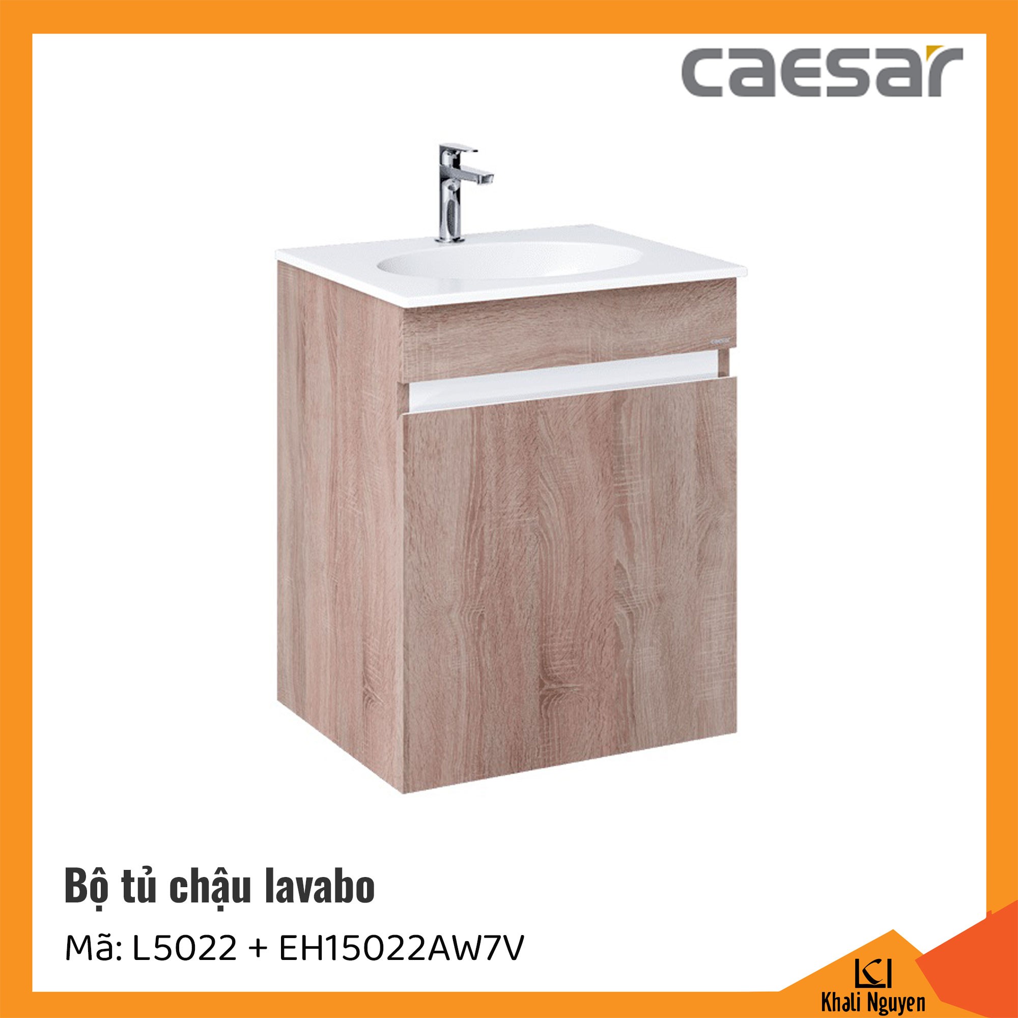 Bộ tủ chậu lavabo Caesar L5022+EH15022AW7V