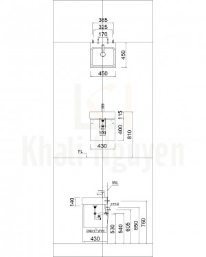 Bản Vẽ Bộ Tủ Lavabo Caesar LF5255/EH05255ATGV Treo Tường